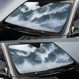 Arctic Wolf White Wolf Winter Mountains 4K Car Sun Shade 172609 - YourCarButBetter