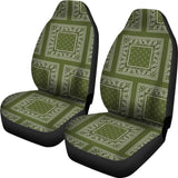 Army Green Bandana Car Seat Covers - Patch 101819 - YourCarButBetter