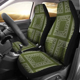 Army Green Bandana Car Seat Covers - Patch 101819 - YourCarButBetter