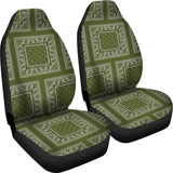 Army Green Bandana Car Seat Covers - Patch 101819 - YourCarButBetter