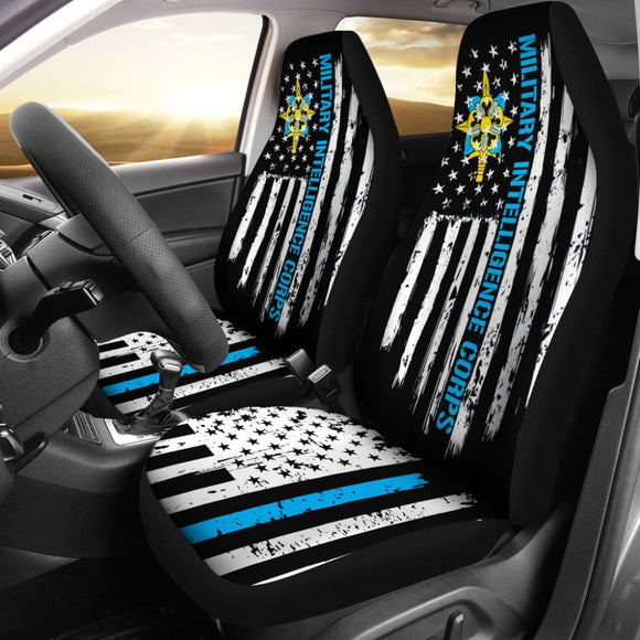 Army Military Intelligence Corps American Flag Car Seat Covers 550317 - YourCarButBetter