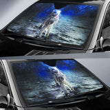 Astronaut on the Moon in The Galaxy car auto sunshades 172609 - YourCarButBetter