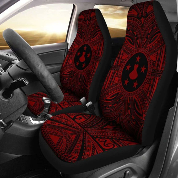 Austral Islands Car Seat Cover - Austral Islands Coat Of Arms Polynesian Red Black 105905 - YourCarButBetter