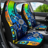 Australia Aboriginal Car Seat Covers - Indigenous Turtle Dot Painting Art - 091114 - YourCarButBetter