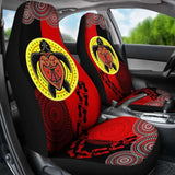 Australia Aboriginal Dot Painting Seat Covers Turtle Aboriginal Flag Style - 091114 - YourCarButBetter