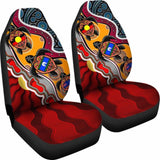 Australian Car Seat Covers - Australia Aboriginal Dots With Turtle And Naidoc Flags - Bn19 091114 - YourCarButBetter