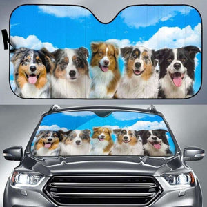 Australian Shepherd Face Auto Sun Shades 172609 - YourCarButBetter