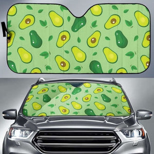 Avocado Pattern Green Background Car Auto Sun Shades 460402 - YourCarButBetter