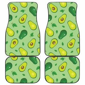 Avocado Pattern Green Background Front And Back Car Mats 174914 - YourCarButBetter