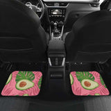 Avocado Slices Leaves Pink Back Ground Front And Back Car Mats 174914 - YourCarButBetter