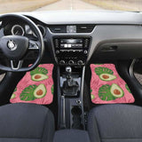 Avocado Slices Leaves Pink Back Ground Front And Back Car Mats 174914 - YourCarButBetter