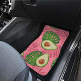 Avocado Slices Leaves Pink Back Ground Front And Back Car Mats 174914 - YourCarButBetter