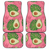 Avocado Slices Leaves Pink Back Ground Front And Back Car Mats 174914 - YourCarButBetter