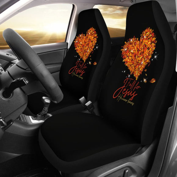 Awesome Fall For Jesus He Never Leaves Car Seat Covers 210205 - YourCarButBetter