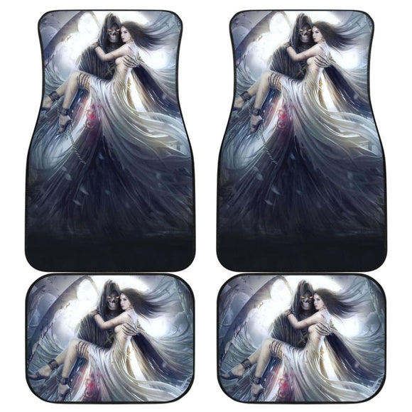 Awesome Gothic Grim Reaper Skull And Girl Car Floor Mats 210603 - YourCarButBetter