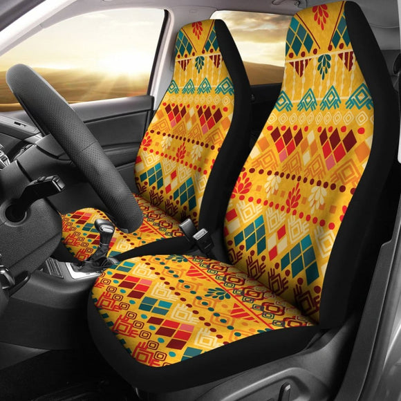 Aztec Colorful Orange Car Seat Covers 174510 - YourCarButBetter