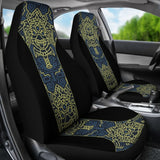 Aztec Elephant Blue Mustard Yellow Car Seat Covers 101819 - YourCarButBetter