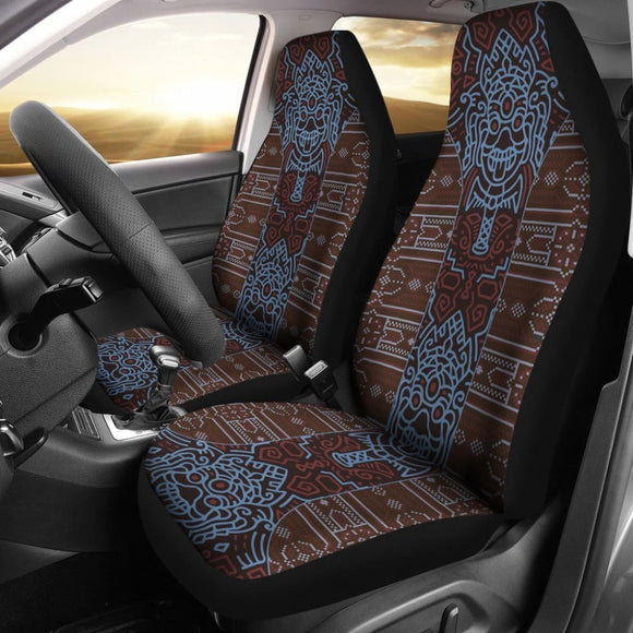 Aztec Elephant Brown Blue Car Seat Covers 101819 - YourCarButBetter
