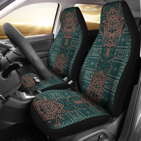 Aztec Elephant Burnt Orange Green Car Seat Covers 101819 - YourCarButBetter