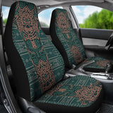 Aztec Elephant Burnt Orange Green Car Seat Covers 101819 - YourCarButBetter