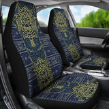 Aztec Elephant Navy Blue Mustard Yellow Car Seat Covers 101819 - YourCarButBetter