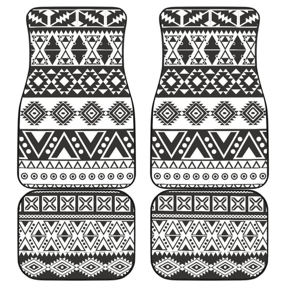 BDK Boho Black Aztec Print Front Seat Covers - Protection For Car, Truck, SUV