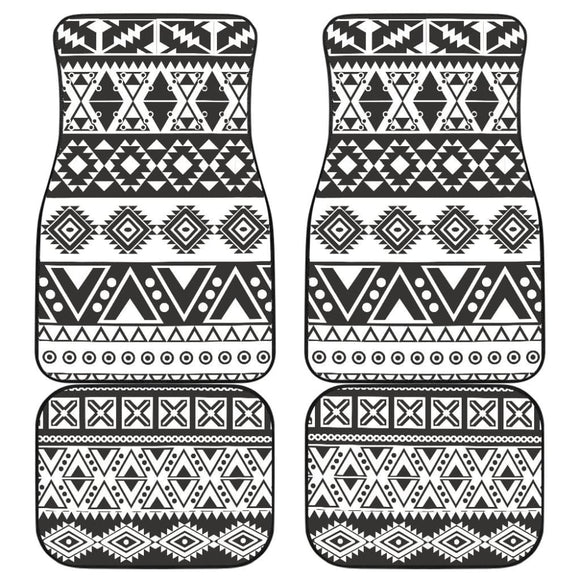 Aztec Pattern Black And White Car Mat 174510 - YourCarButBetter
