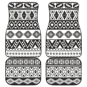 Aztec Pattern Black And White Car Mat 174510 - YourCarButBetter