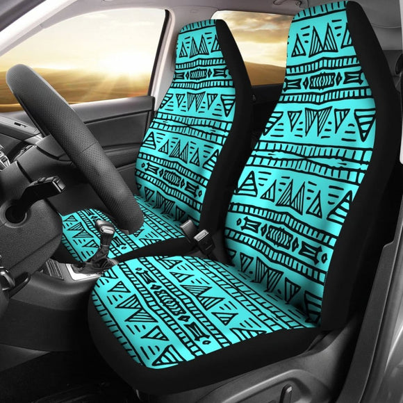 Aztec Teal Car Seat Covers Pair Design 174510 - YourCarButBetter