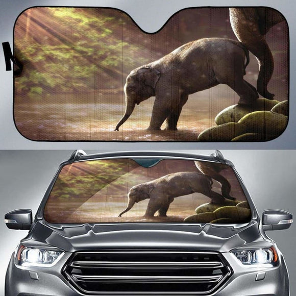 Baby Elephant Cute Car Sun Shade 104020 - YourCarButBetter