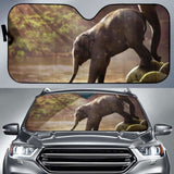 Baby Elephant Mammals Elephants Sunlight River Forest 4K 8K Car Sun Shade 104020 - YourCarButBetter