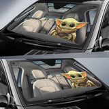 Baby Yoda Car Auto Sun Shade Star Wars Windshield Fan Gift 094201 - YourCarButBetter