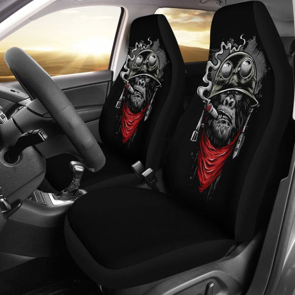 Badass Monkey Smoking Car Seat Covers 211804 - YourCarButBetter