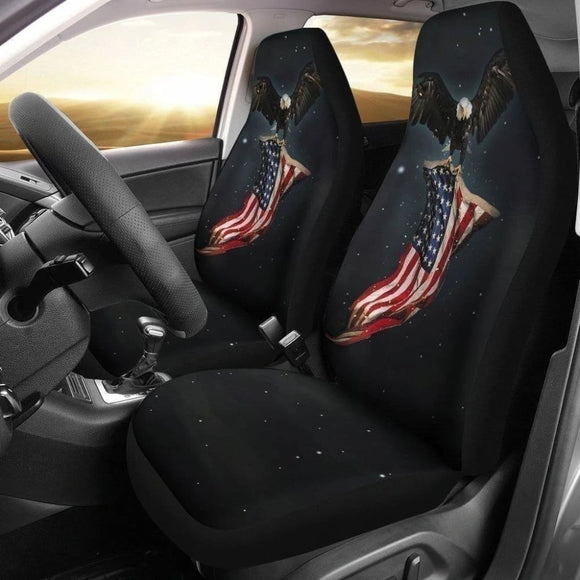 Bald Eagle Us Flag Car Seat Covers Custom Patriotic Car Decoration 101819 - YourCarButBetter