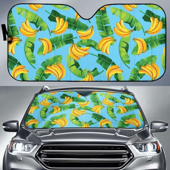 Banana Leaves Banana Design Pattern Car Auto Sun Shades 182102 - YourCarButBetter