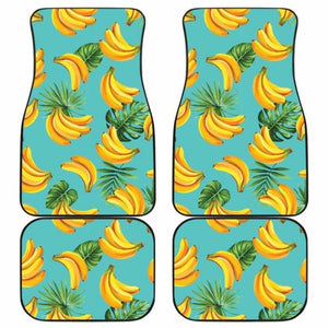 Banana Palm Leaves Pattern Background Front And Back Car Mats 174914 - YourCarButBetter