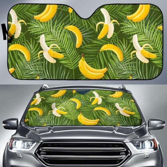 Banana Palm Leaves Pattern Car Auto Sun Shades 182102 - YourCarButBetter