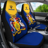 Barbados Car Seat Cover - Barbados Coat Of Arms & Flag - 221205 - YourCarButBetter