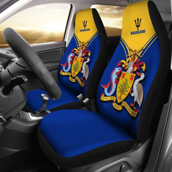 Barbados Car Seat Cover - Barbados Coat Of Arms & Flag - 221205 - YourCarButBetter