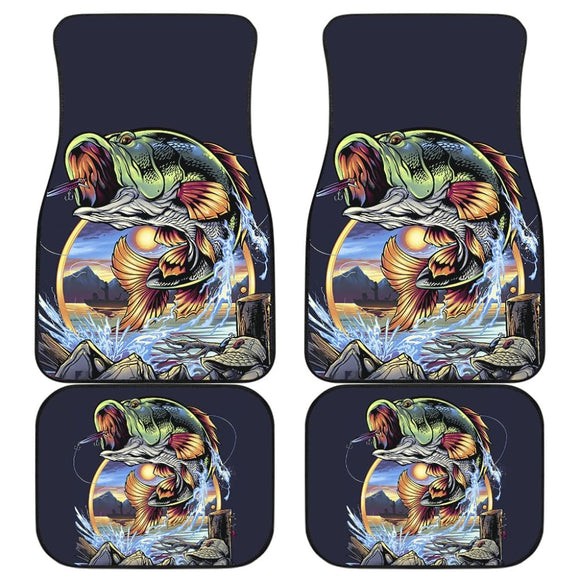 Bass Fish Jumping Car Floor Mats 210807 - YourCarButBetter