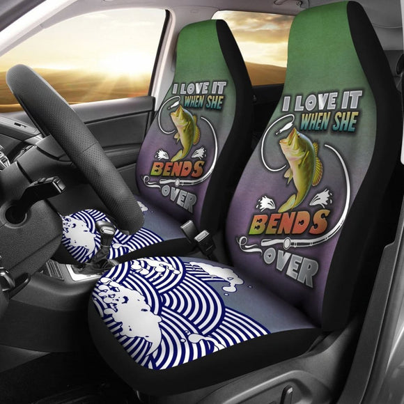 Bass Fishing Car Seat Covers I Love It When She Bends Over Car Decor 182417 - YourCarButBetter