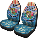 Bass Fishing Car Seat Covers I Quit My Job To Go Fishing 182417 - YourCarButBetter