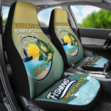 Bass Fishing Car Seat Covers Fishing Is Importanter Car Decor 182417 - YourCarButBetter