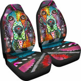 Basset Hound Design Car Seat Covers Colorful Back 200410 - YourCarButBetter