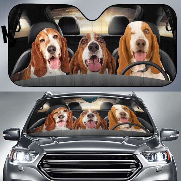 Basset Hound Dog Auto Sun Shade Car Sun Visor 172609 - YourCarButBetter