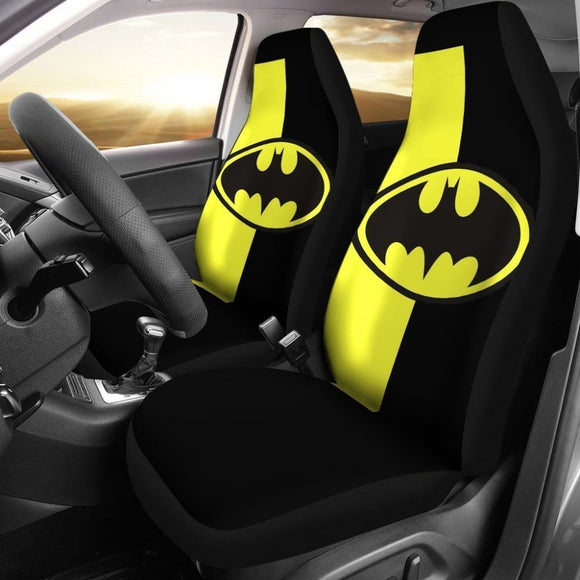 Batman Black & Yellow Logo Car Seat Covers 101819 - YourCarButBetter