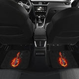 Be Unique With Electric Guitar Burned In Flaming Flower Car Floor Mats 211305 - YourCarButBetter