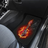 Be Unique With Electric Guitar Burned In Flaming Flower Car Floor Mats 211305 - YourCarButBetter