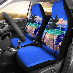 Beach Chair Palm Tree Blue Seat Covers 153908 - YourCarButBetter