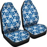 Beach Sea Shell Blue Print Universal Fit Car Seat Covers 212203 - YourCarButBetter